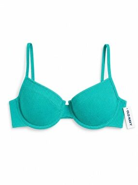 💦 OLD NAVY NWT Textured Underwire Bikini Top Aqua Teal Green Sz Large